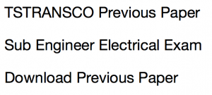 tstransco sub enginee previous years question paper download solved pdf se electrical old solved test practice set sample model mock test set free download pf solved with answer key solution