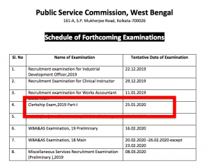 wbpsc clerkship exam date notification 2024