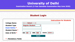 DU Online Form 2024 ; Delhi University Examination Form Fill Up Link ...