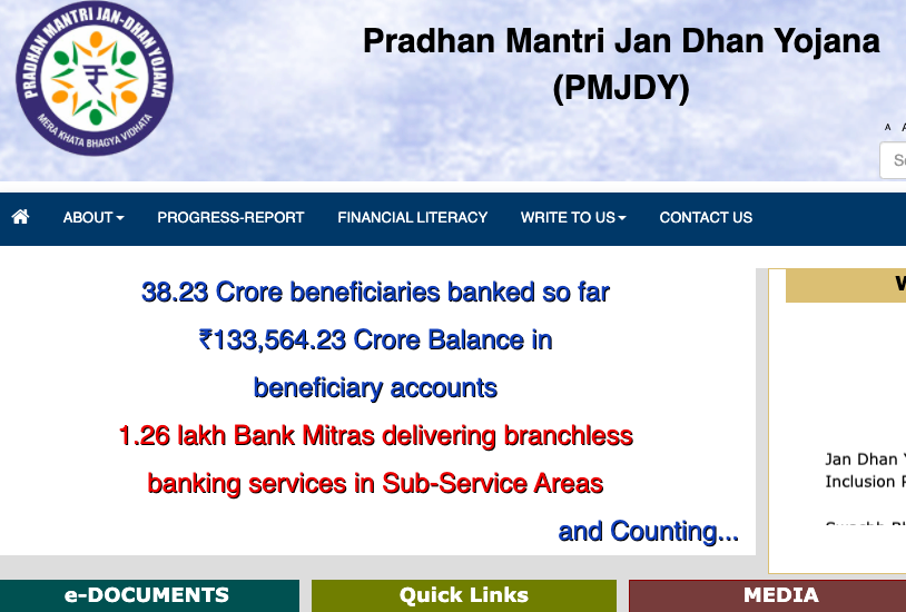 pm jan dhan yojana account pmjdy bank payment status online