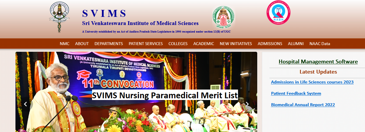 SVIMS Nursing Paramedical Merit List 2024 Check Cut Off Marks svimstpt SVIMS Nursing Paramedical Merit List 2024 Check Cut Off Marks svimstpt