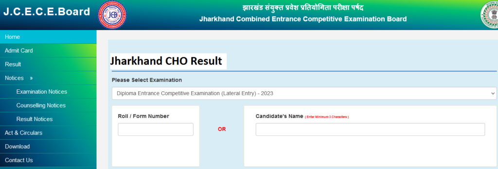 Jharkhand CHO Result