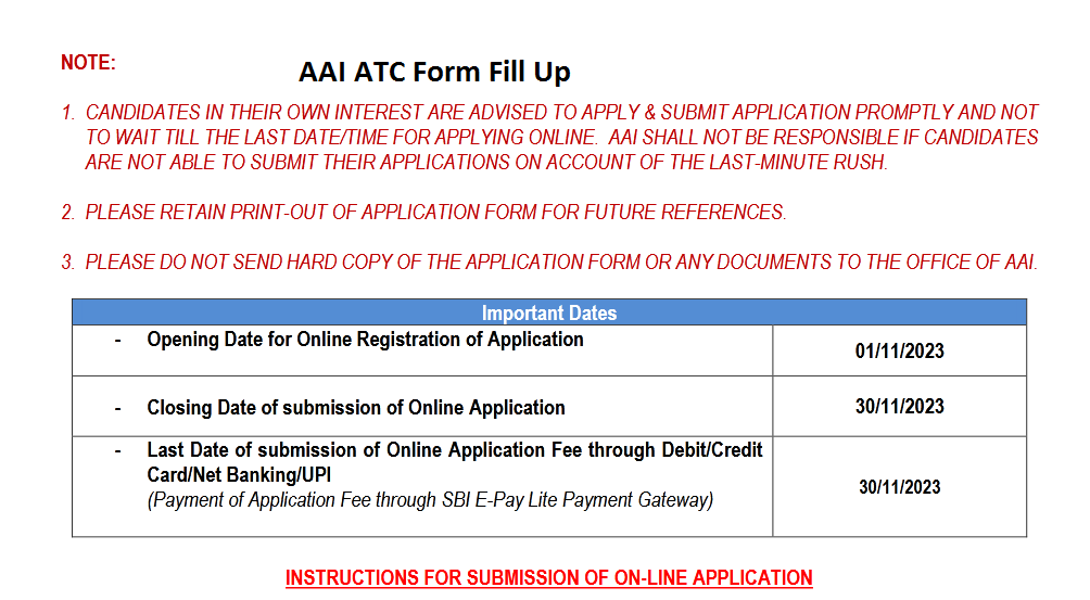 AAI ATC Form Fill Up 2024 Online Application Process & Link {Out}