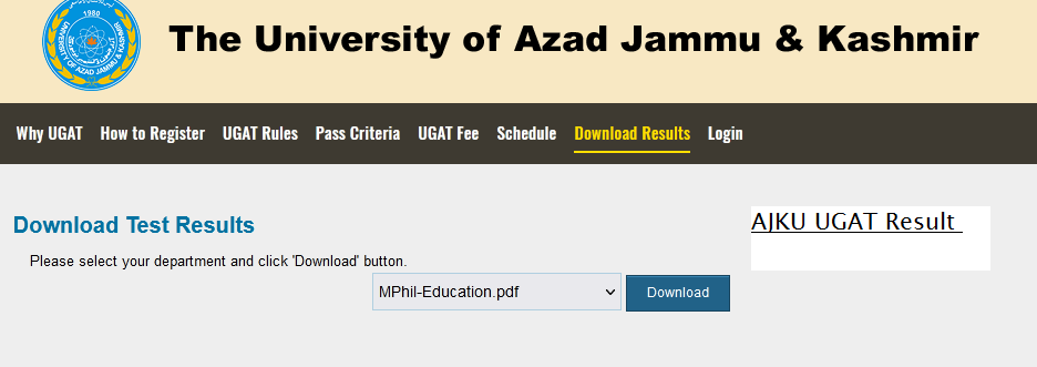 AJKU UGAT Result