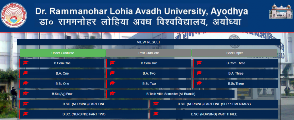 Avadh University Result 2023