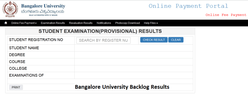 Bangalore University's Backlog Results