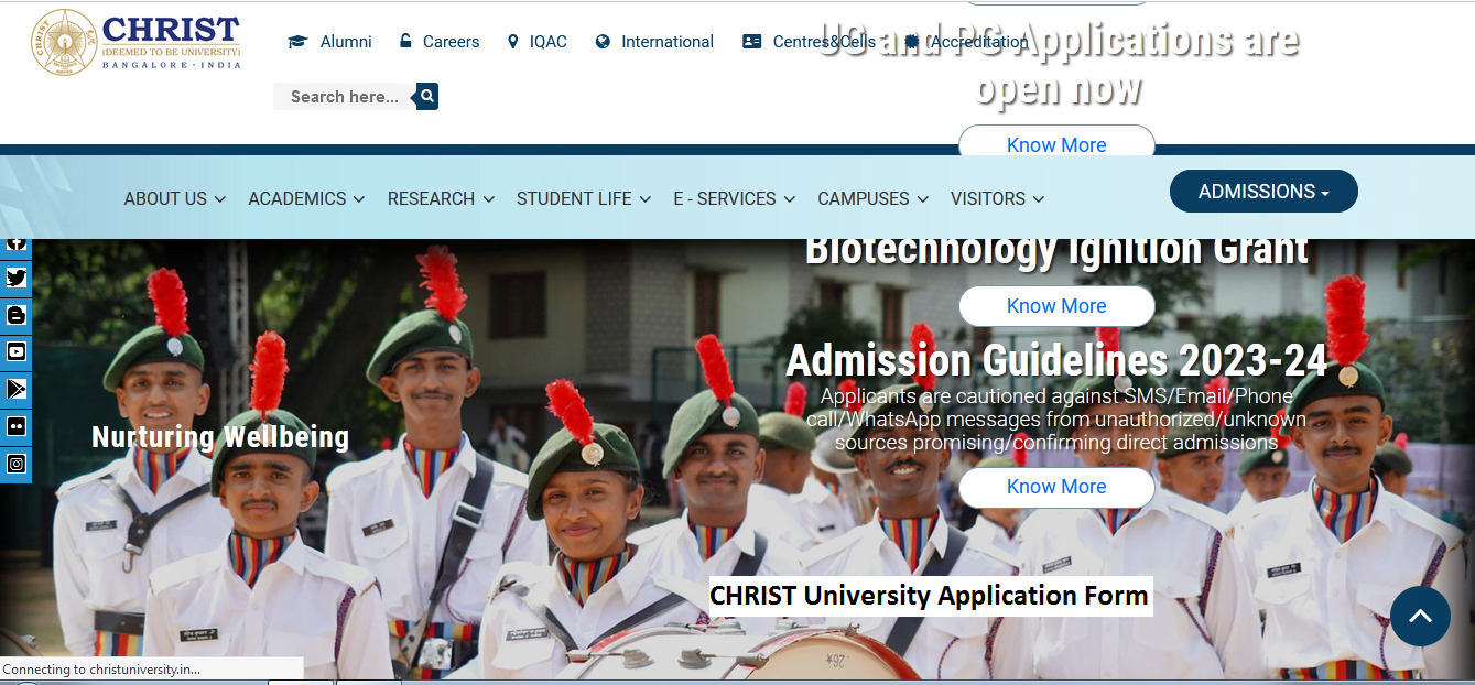 CHRIST University Application Form 2024 Online Apply Link, Fee & Last