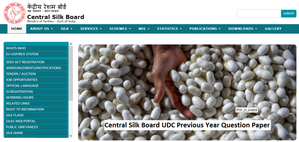 Central Silk Board UDC Previous Year Question Paper Download PDF
