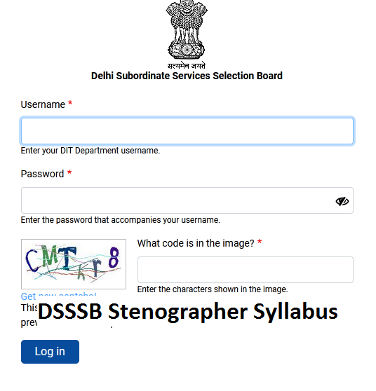DSSSB Stenographer Syllabus Exam pattern Download PDF
