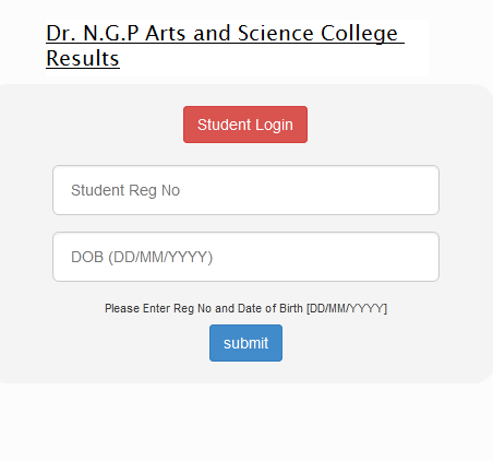 Dr. N.G.P Arts and Science College Results