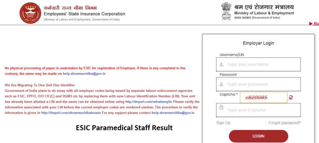 ESIC Paramedical Staff Result 2024 Download Merit List & Cut Off Marks ...