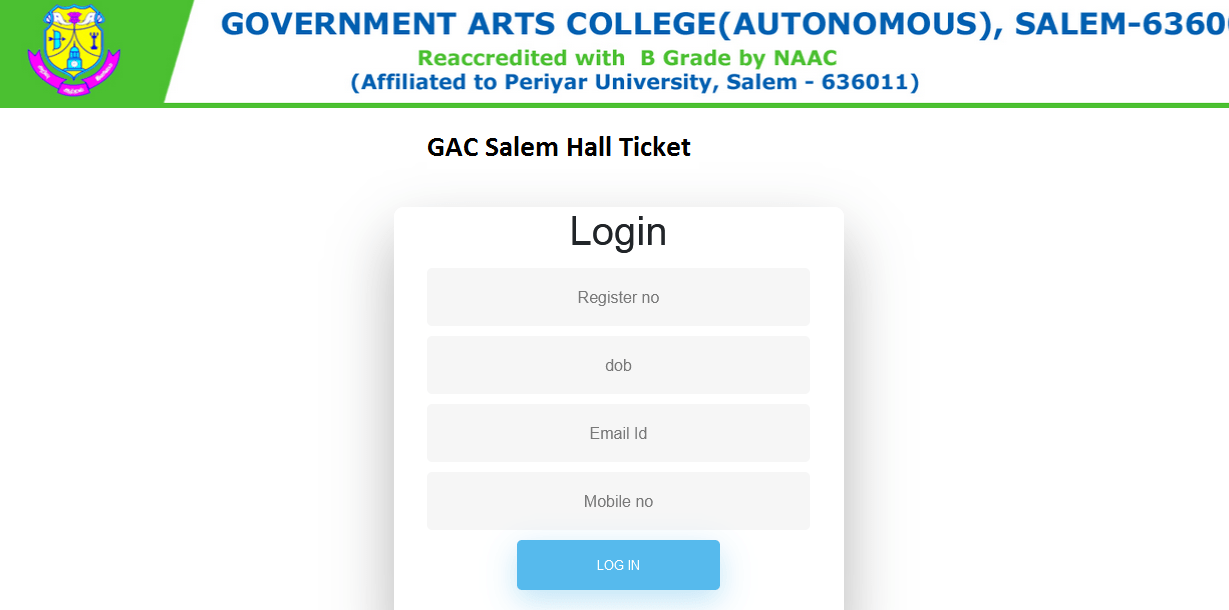 GAC Salem Hall Ticket 2023 Download Exam Date & Admit Card {Link Published}