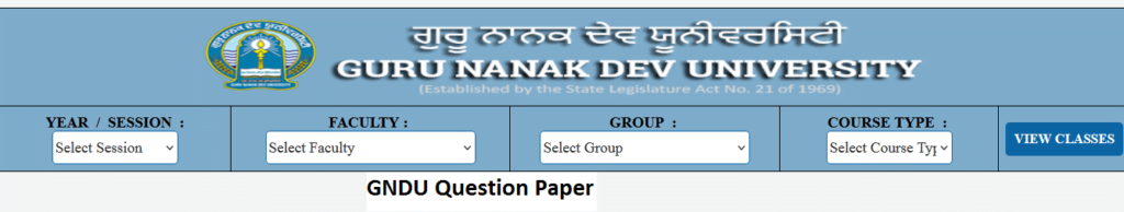 GNDU Question Paper