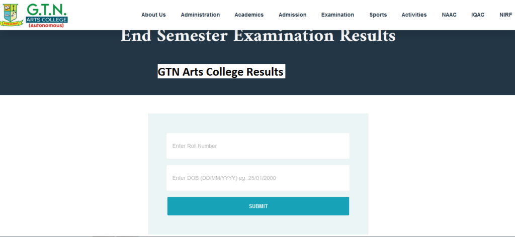 GTN Arts College Results Download Online