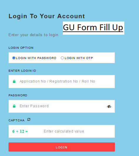GU Form Fill Up