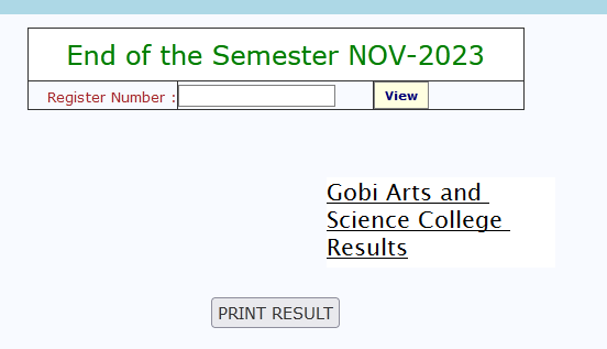 Gobi Arts and Science College Results