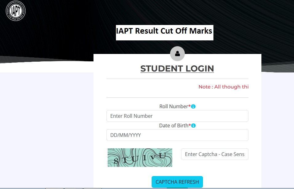 IAPT Result Cut Off Marks Online Download