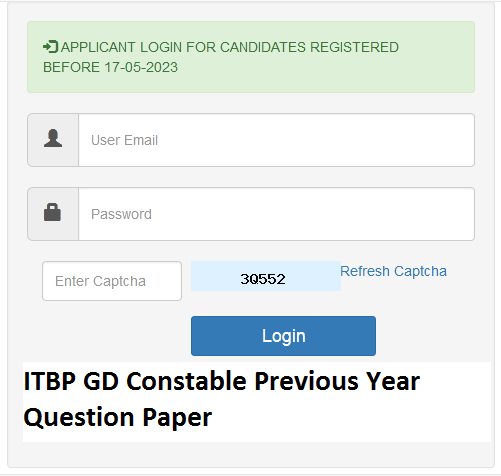 ITBP GD Constable Previous Year Question Paper