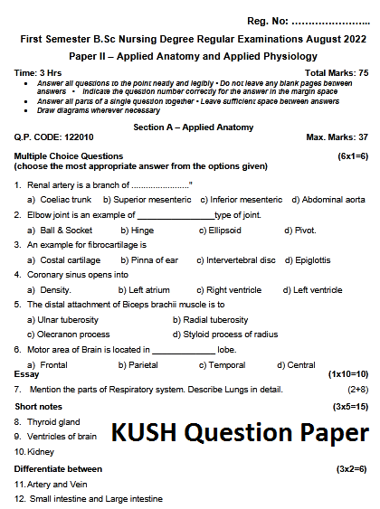 KUSH Question Paper Download PDF