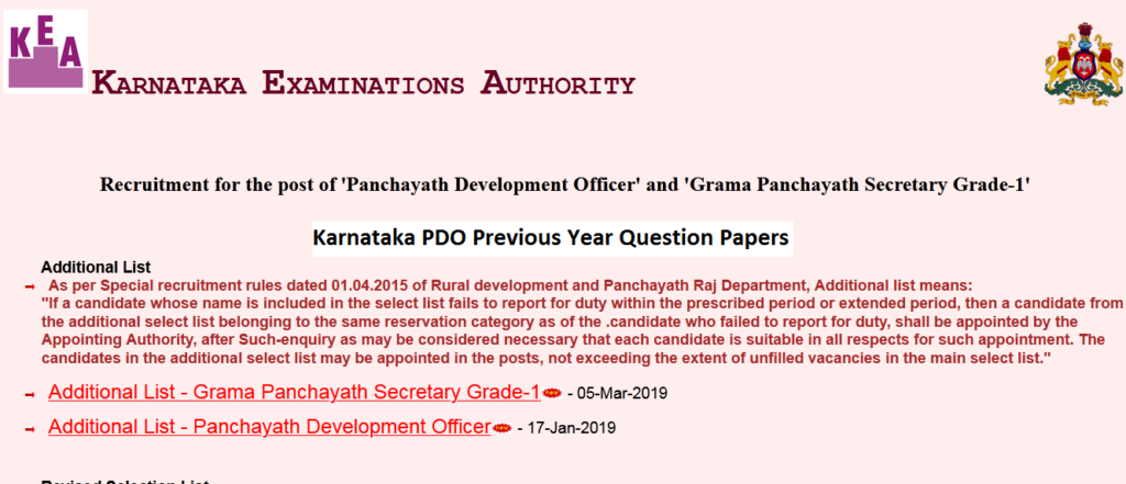  Karnataka PDO Previous Year Question Papers 