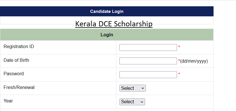 Kerala DCE Scholarship 