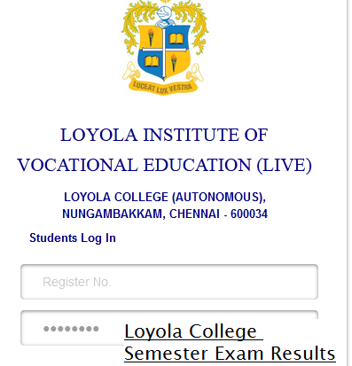 Loyola College Semester Exam Results