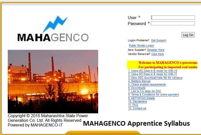 MAHAGENCO Apprentice Syllabus