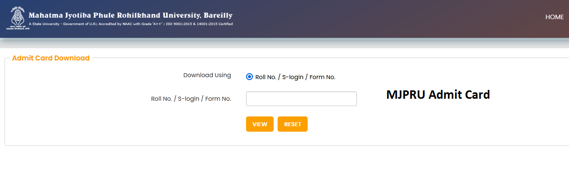 MJPRU Admit Card 2024 Download BA BSc BCom Exam Date Hall Ticket