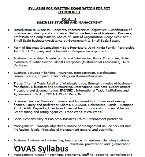 OVAS Syllabus