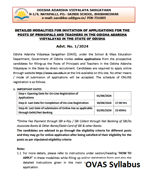 OVAS Syllabus