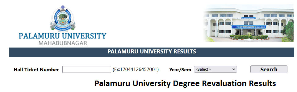 Palamuru University Degree Revaluation Results download Online