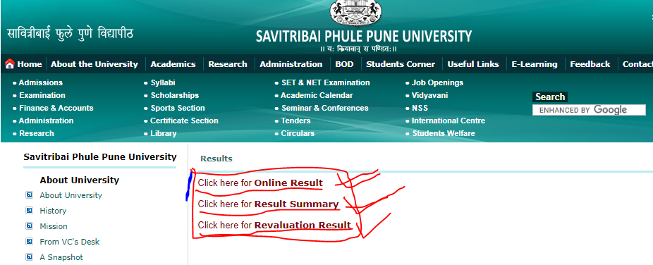 Pune University Results 2021 (OUT) Semester 1st 2nd 3rd year BA BSc B.Com, how can check online Pune University Examination Result 2021,