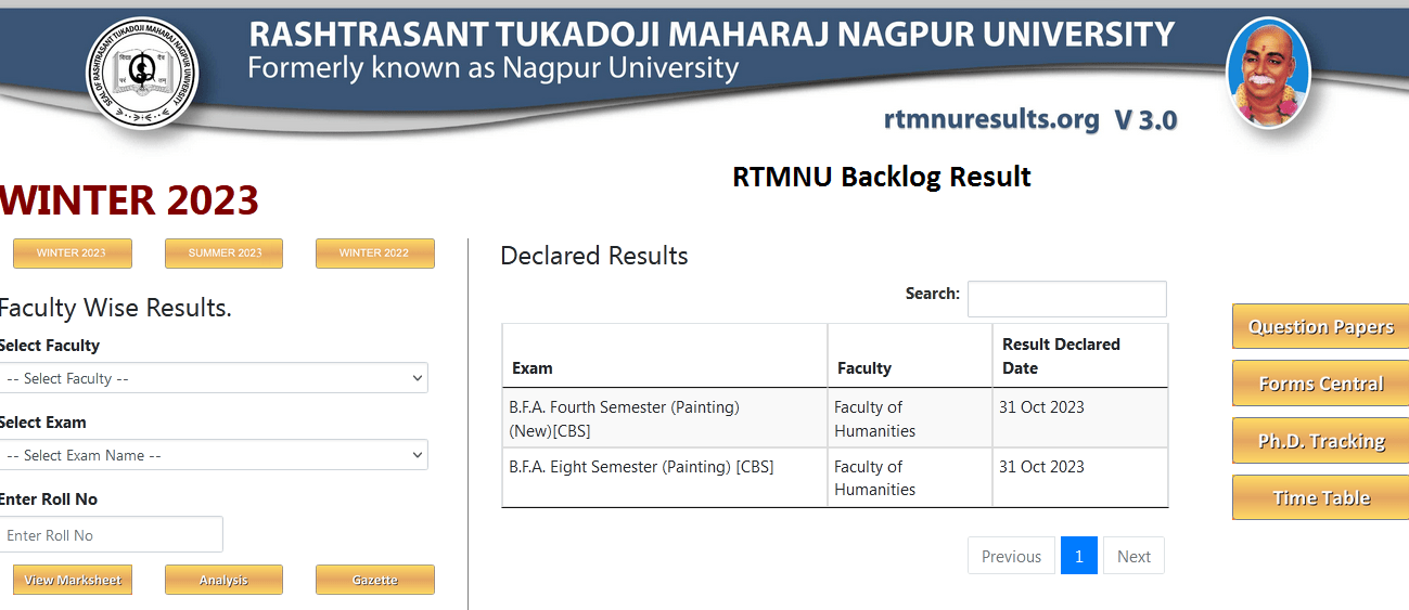 RTMNU Backlog Result 2023 Download UG & PG 1st 3rd 5th Semester ...