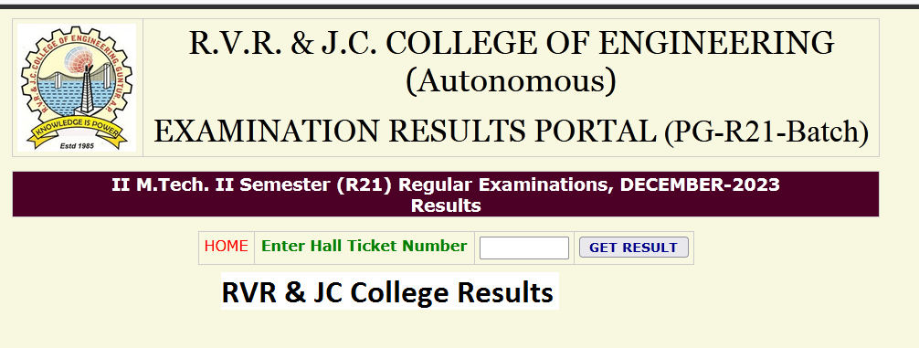 RVR & JC College Results