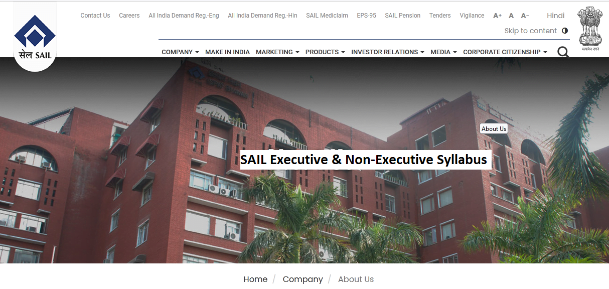 SAIL Executive & NonExecutive Syllabus 2024 Download Exam Pattern