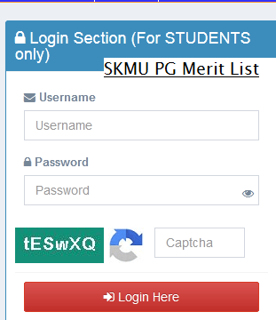 SKMU PG Merit List