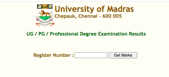 Madras University Exam Results 2023 online link
