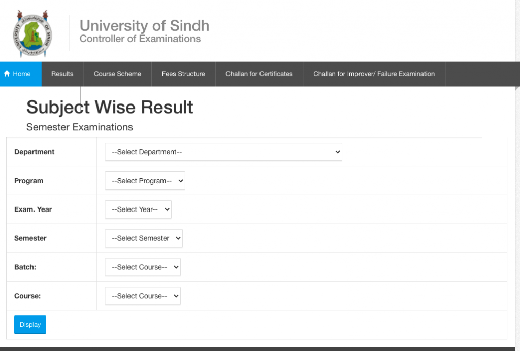 usindh.edu.pk Result 2023 download