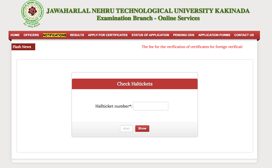 JNTUK Hall Ticket 2024 Download Link Semester Exam JNTU Kakinada