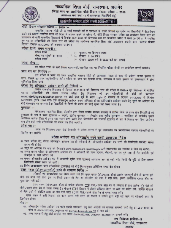 Gandhi Vichar Sanskar Result 2023 Merit List