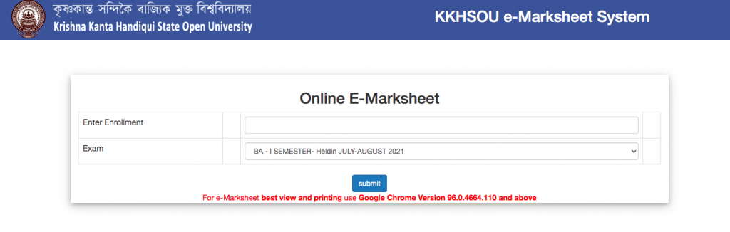 kkhsou result checking link 2023