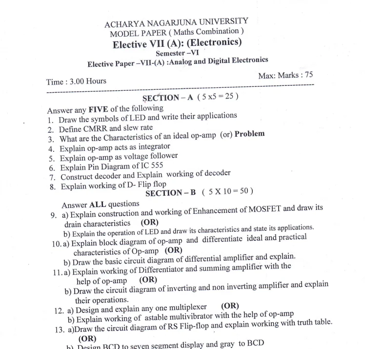 ANU Previous Question Papers
