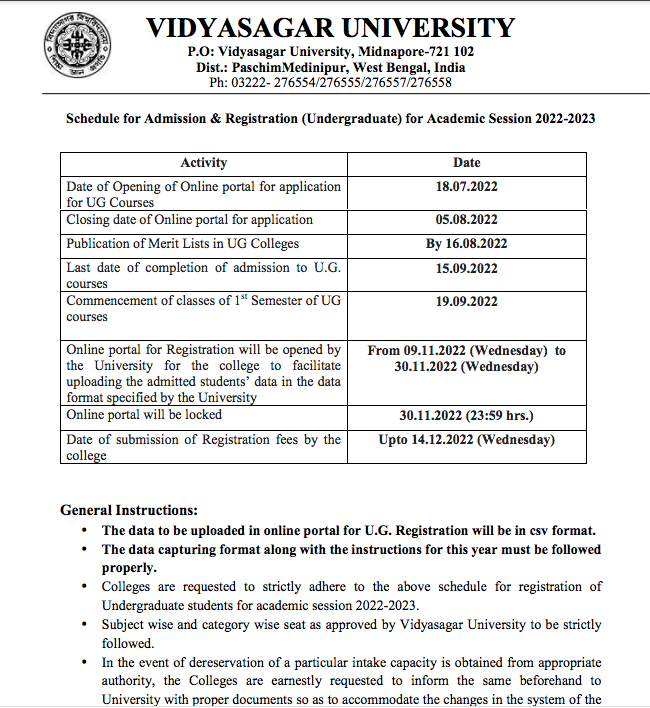 Vivekananda Satabarshiki Mahavidyalaya Merit List 2024 ; Provisional List (published) 16th Aug