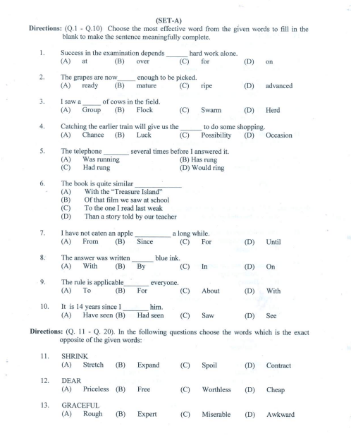 Panjab University Question Papers | PUCHD Previous Year Papers Download