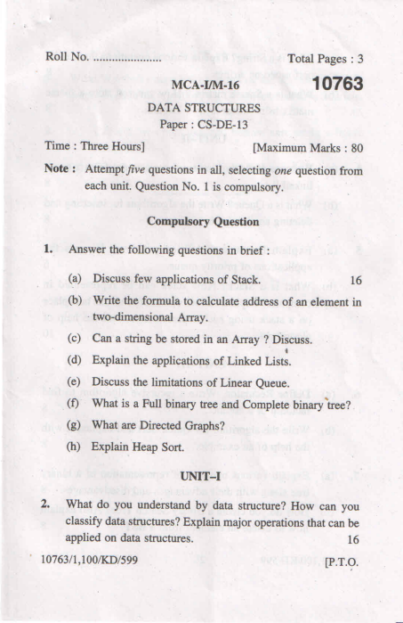 KUK Previous Year Question Paper