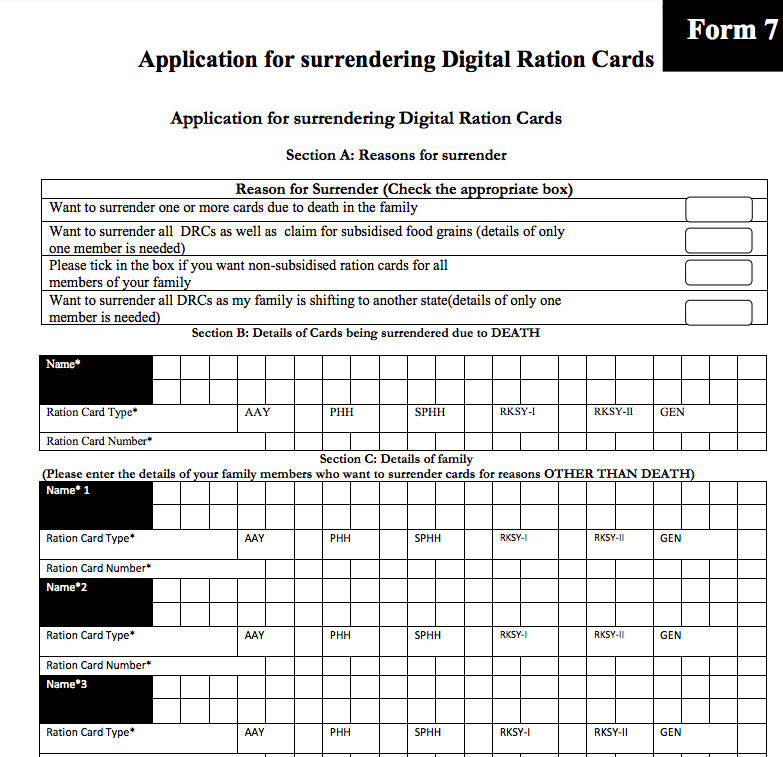 West Bengal Ration Card Form Check Status Online