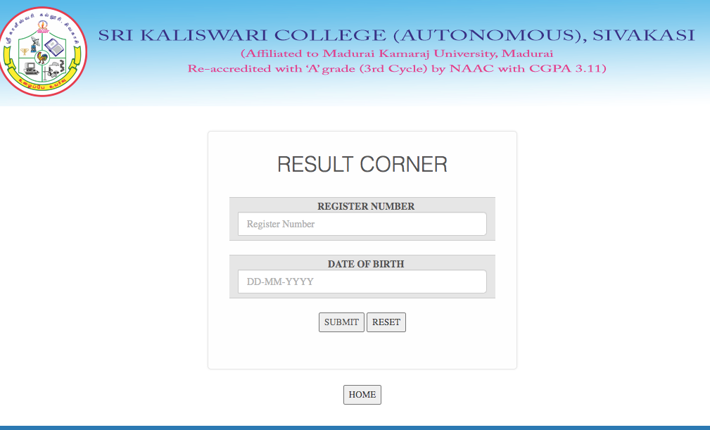 Sri Kaliswari College Result 2023