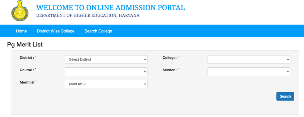 Govt PG College Merit List 2023