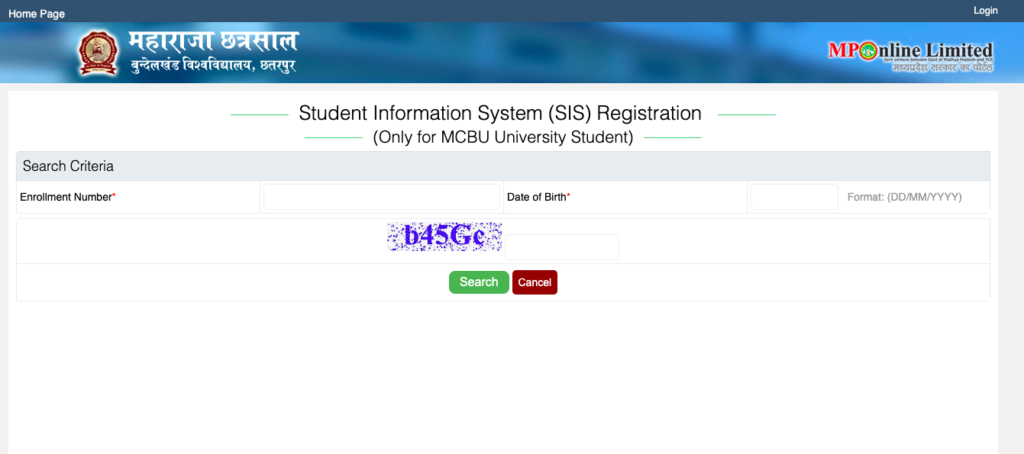 MCBU SIS Registration 2024 mcbu.mponline.gov.in Login, Correction