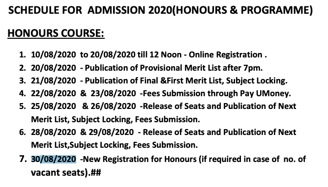 Barjora College Merit List notice 2020 Published here